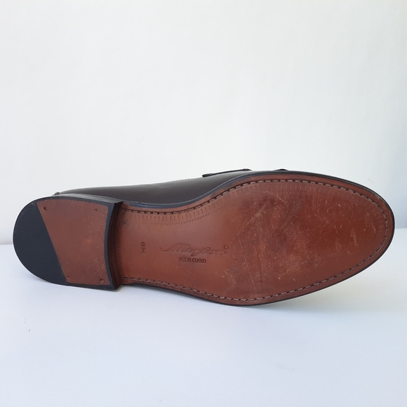 MEZLAN Kiltie Tassel Handcrafted Santander Loafer Calfskin Leather High Shine 8 - Picture 11 of 13